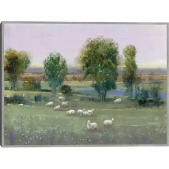 Field of Sheep Framed Canvas Art Print