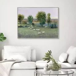 Field of Sheep Framed Canvas Art Print