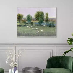 Field of Sheep Framed Canvas Art Print