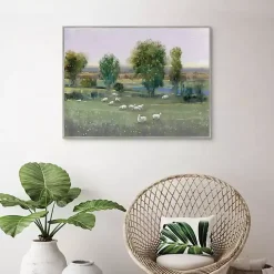 Field of Sheep Framed Canvas Art Print