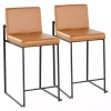 Fiji Camel Faux Leather Counter Stools, Set of 2