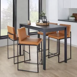 Fiji Camel Faux Leather Counter Stools, Set of 2