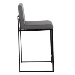 Fiji Gray Faux Leather Counter Stools, Set of 3