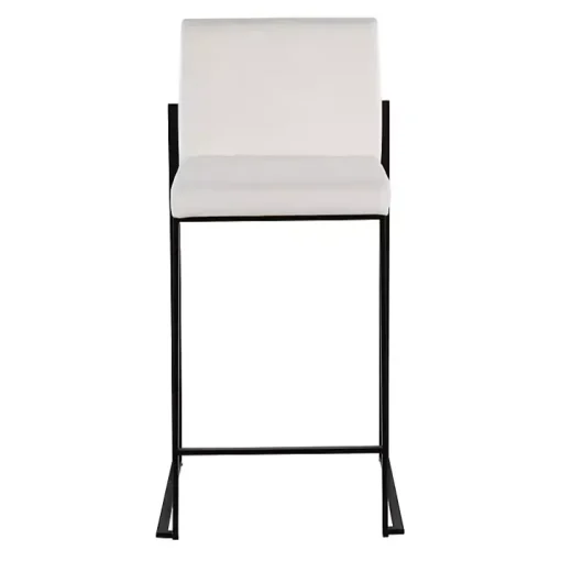 Fiji White Velvet Counter Stools, Set of 3
