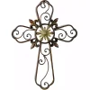 Fleur De Lis Traditional Metal Cross Wall Plaque