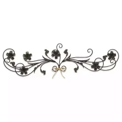 Flower Scroll Metal Wall Plaque