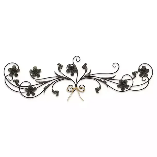 Flower Scroll Metal Wall Plaque