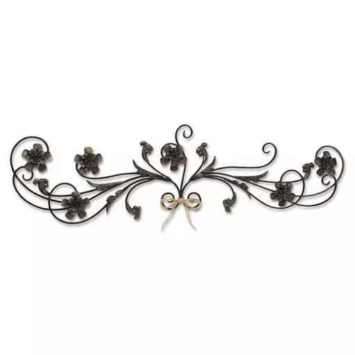 Flower Scroll Metal Wall Plaque