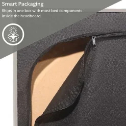 Fog Upholstered Nailhead Trim Queen Bed