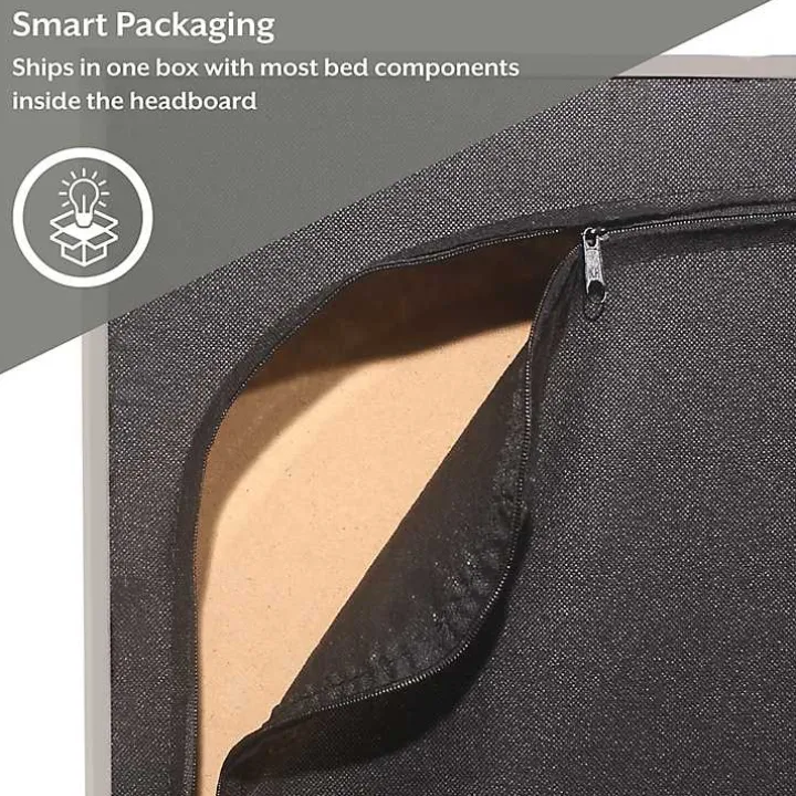 Fog Upholstered Nailhead Trim Queen Bed