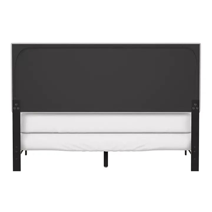 Fog Upholstered Nailhead Trim Queen Bed