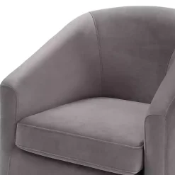 Fog Velvet Swivel Barrel Accent Chair