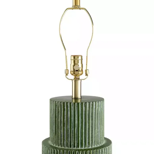 Forest Green Ribbed Table Lamp