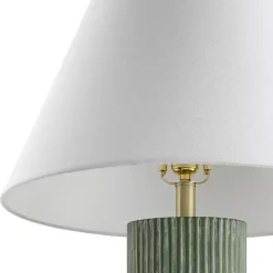 Forest Green Ribbed Table Lamp