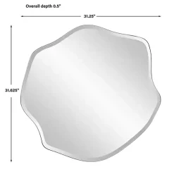 Frameless Beveled Wavy Wall Mirror