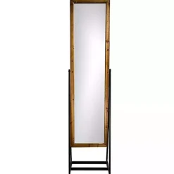 Full Length Wood and Metal Wall Mirror with Stand