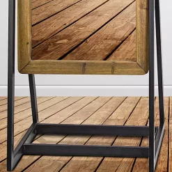 Full Length Wood and Metal Wall Mirror with Stand
