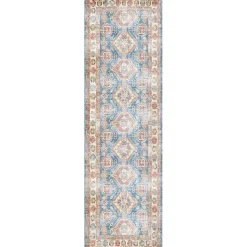 Fulton Blue Vintage Medallion Runner, 2x7