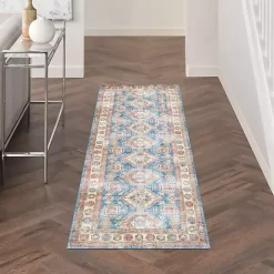 Fulton Blue Vintage Medallion Runner, 2x7