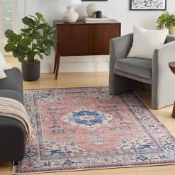 Fulton Coral Medallion Area Rug, 7x9