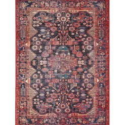 Fulton Red Botanical Area Rug, 5x7