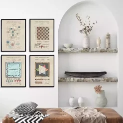 Game Boards Patents Framed Art Prints, Set of 4