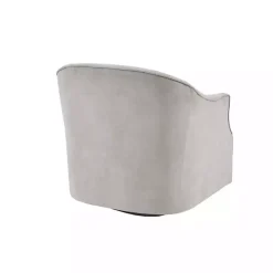 Gayla Taupe Button Tufted Swivel Accent Chair