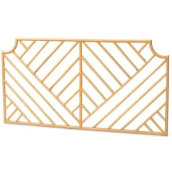 Geometric Weave Rattan Queen Headboard