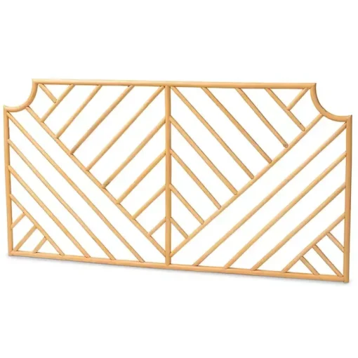 Geometric Weave Rattan Queen Headboard