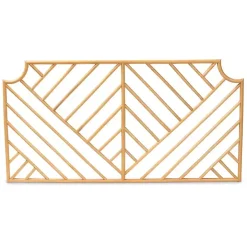 Geometric Weave Rattan Queen Headboard