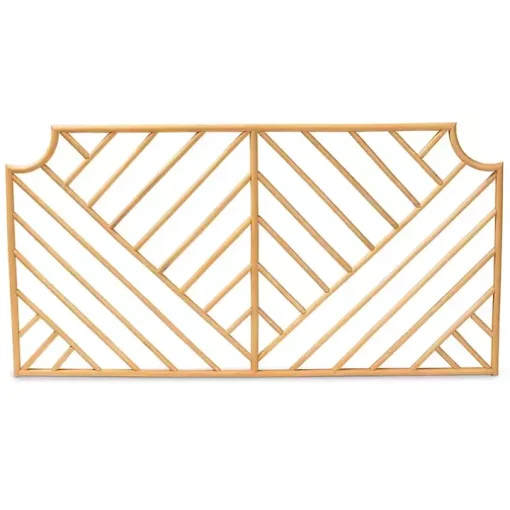 Geometric Weave Rattan Queen Headboard