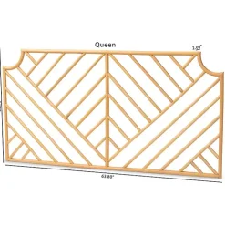 Geometric Weave Rattan Queen Headboard