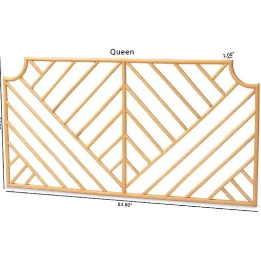 Geometric Weave Rattan Queen Headboard