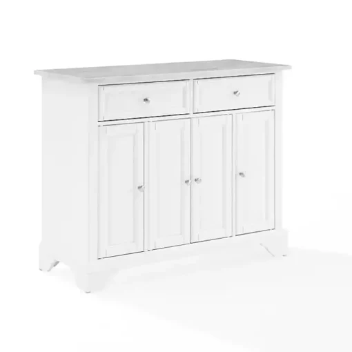 Gia All White Marble Kitchen Island