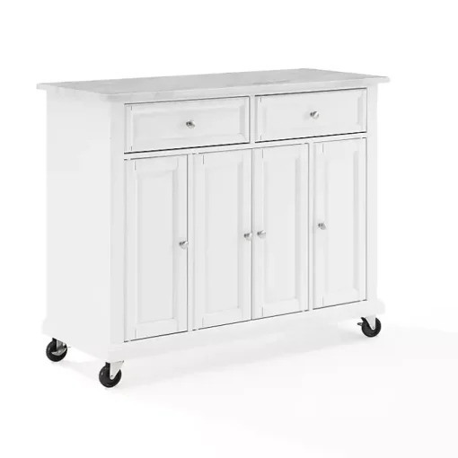 Gia All White Marble Kitchen Island