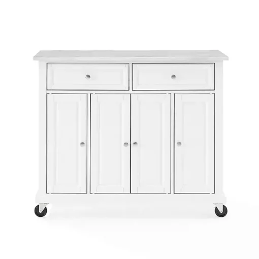 Gia All White Marble Kitchen Island