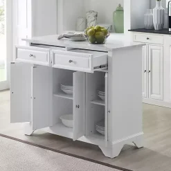 Gia All White Marble Kitchen Island