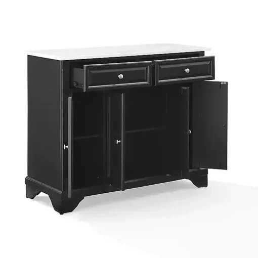 Gia Black and White Marble Kitchen Island
