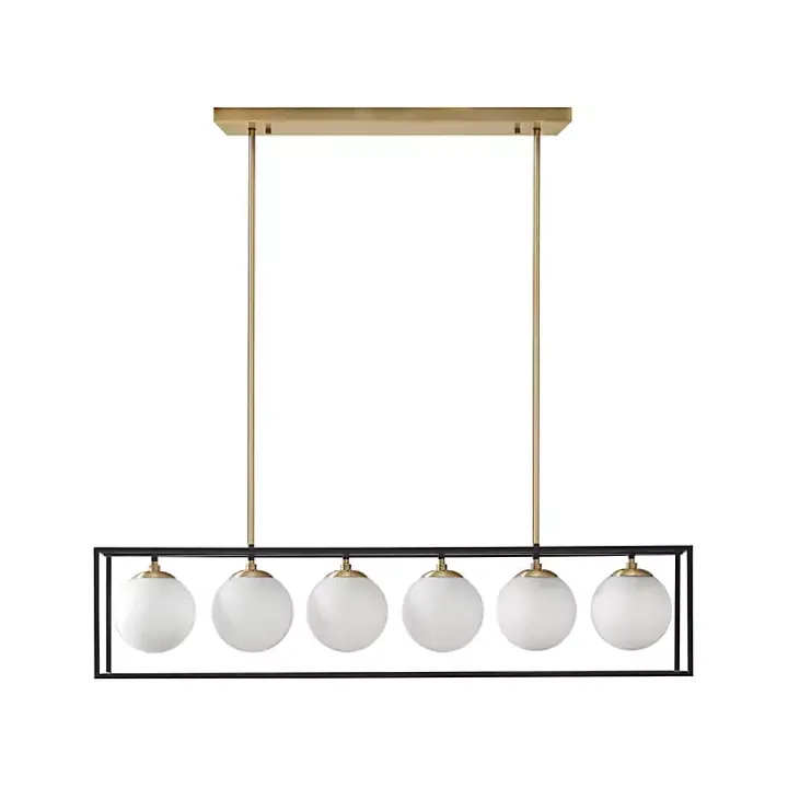 Glass Globes Rectangle Chandelier