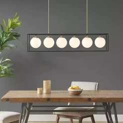 Glass Globes Rectangle Chandelier