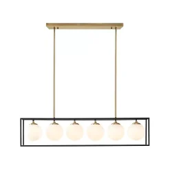 Glass Globes Rectangle Chandelier