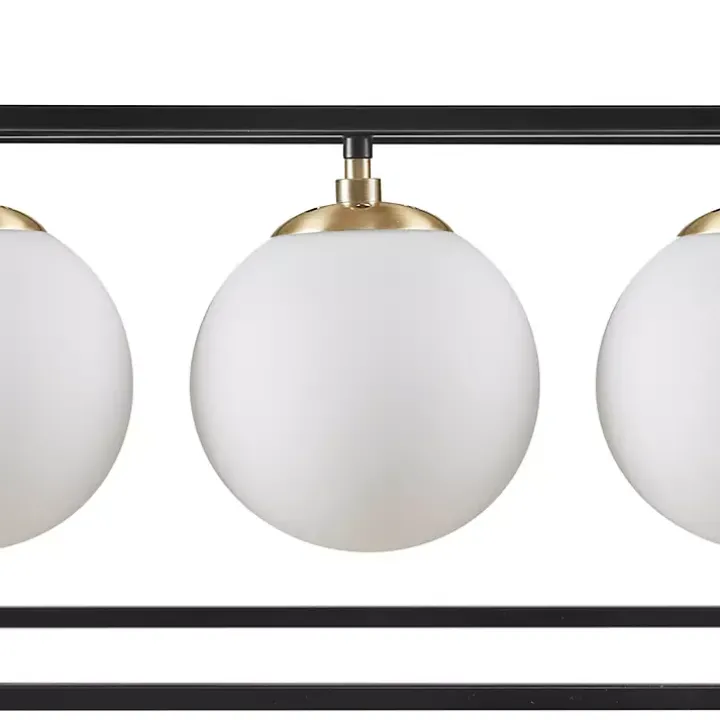 Glass Globes Rectangle Chandelier