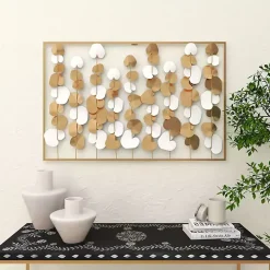Glossy Gold Leaves Framed Wall Plaque