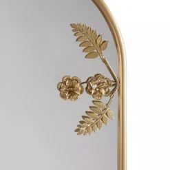 Gold Adaline Floral Arched Wall Mirror