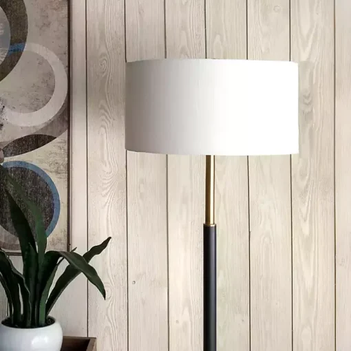 Gold and Black Simple Stem Floor Lamp