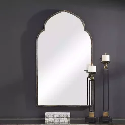 Gold and Bronze Metal Arch Mirror