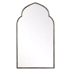 Gold and Bronze Metal Arch Mirror