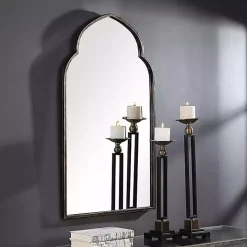 Gold and Bronze Metal Arch Mirror