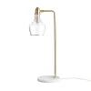 Gold and Marble Table Lamp with Glass Bell Shade