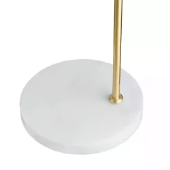 Gold and Marble Table Lamp with Glass Bell Shade